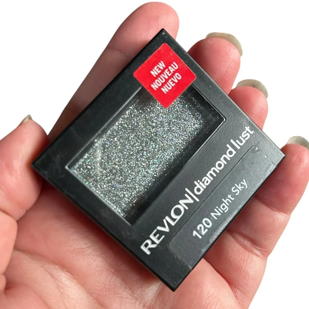 Revlon Luxurious Color Diamond Lust Eyeshadow Night Sky Black Sparkle Goth NWT